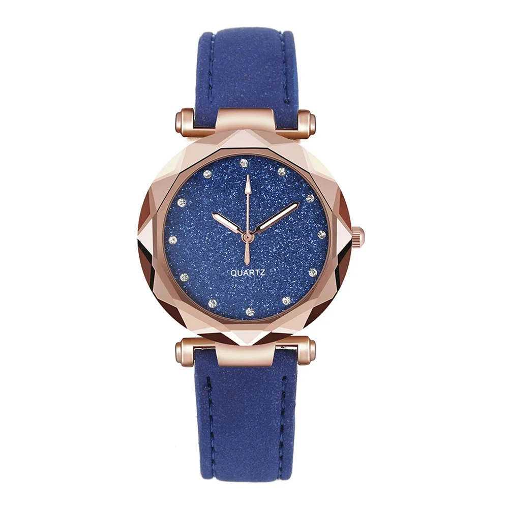 

Women's 34mm Watch Easy to Read Multifaceted Starry Sky Dial Wrist Watch for Valentine's Day Christmas Gift