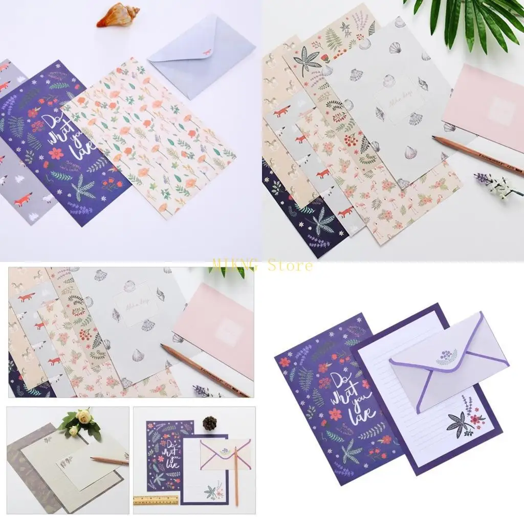 

Friendly Envelopes and Matching Notepaper Envelope Set Featuring Floral Pattern and Animals best sale