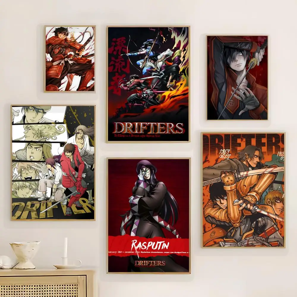 Anime D-Drifters Poster, Wandkunstdruck, Poster für Wohnzimmer, Schlafzimmer, Heimdekoration