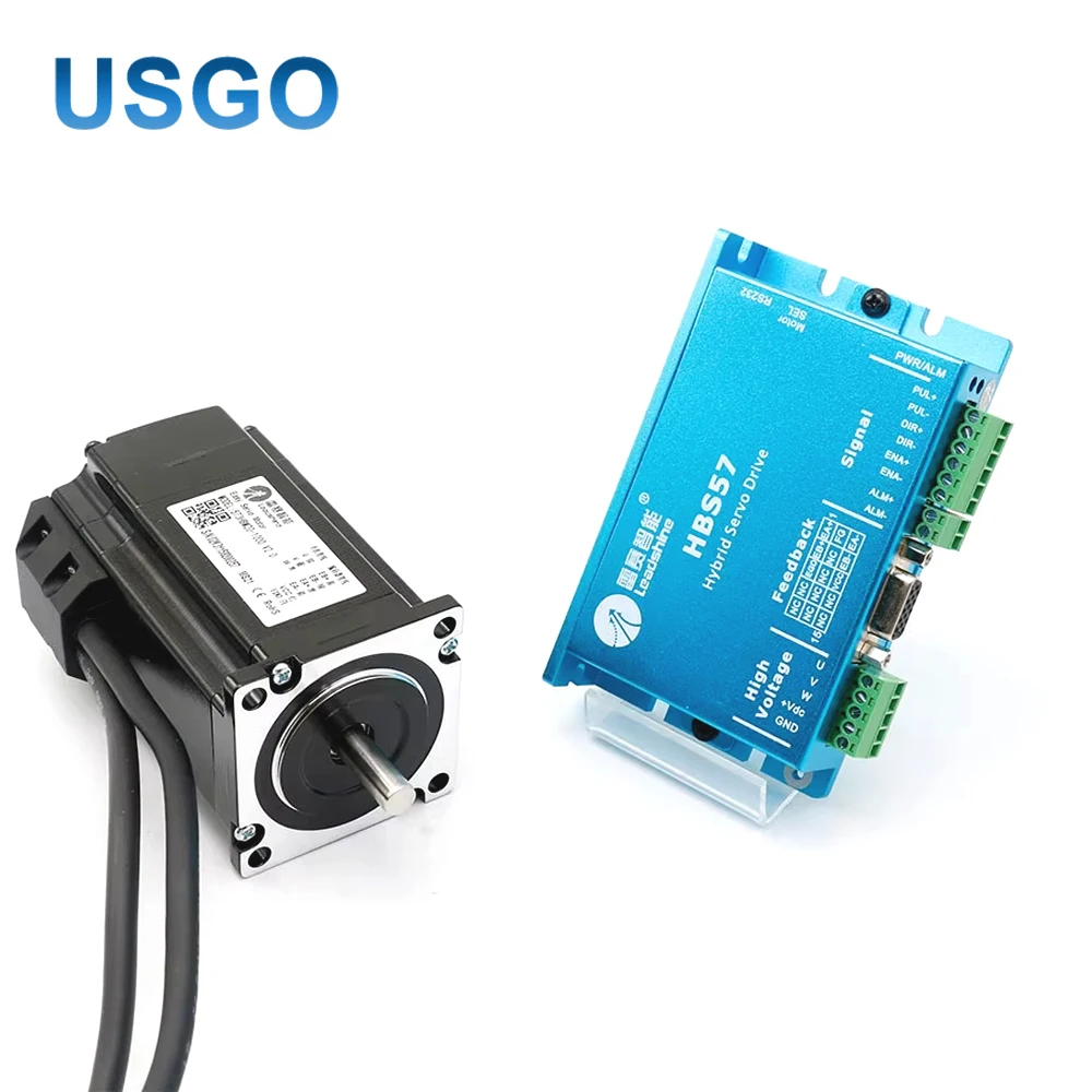 USGO Leadshine Hybrid Servo Motor Driver HBS57+573HBM20-1000 HBS507 nema23 3 Phase Hybrid Servo Closed Loop