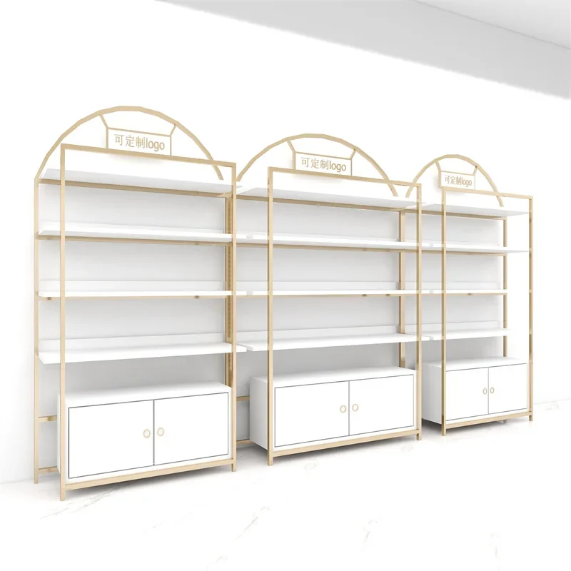 Cosmetics Display Cabinet Beauty Salon Shelf Product Display Cabinet Light Luxury Nail Salon Shelf