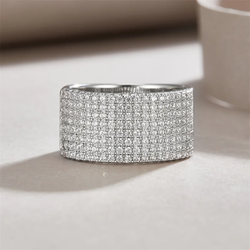 

ZFSILVER модное классическое высококачественное серебро 925 пробы с полным муассанитом, дизайн, роскошное темпераментное кольцо для женщин, ювелирные изделия, подарокR13844