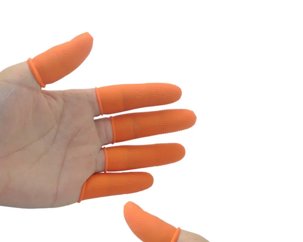 100g Einweg-Latex-Finger betten natürliche anti statische Fingers pitzen Schutz handschuhe Kondome für Arbeit Nail Art langlebiges Werkzeug