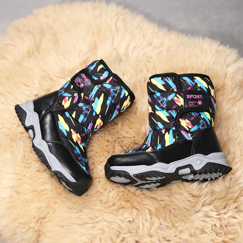 

Children's High Quality Boys and Girls New Comfortable Wear-resistant Camouflage Warm Non-slip Winter Outdoor Snow Boots