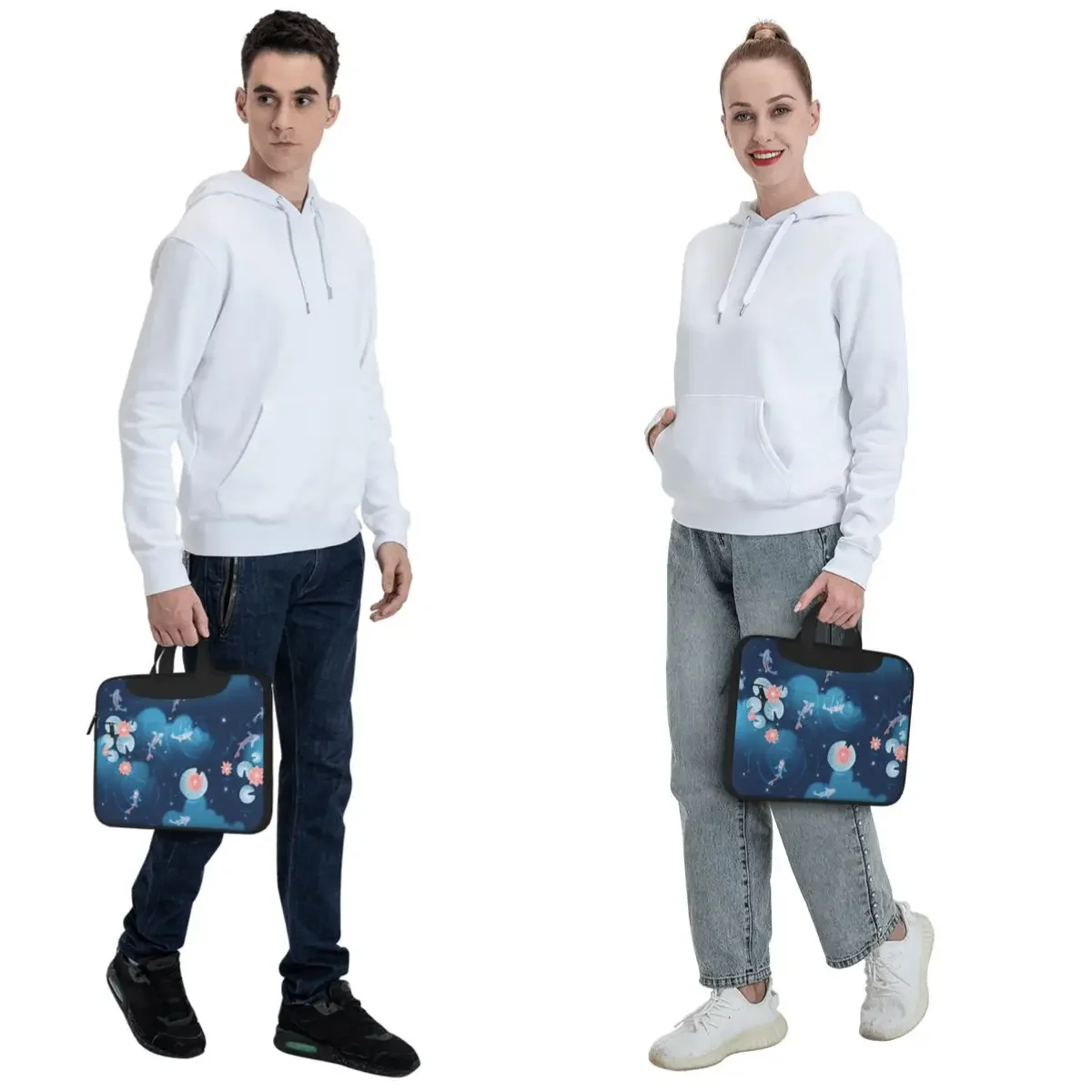 Koi Pond - Night Crossbody Laptop Bag Case Computer Bag Resistant Protective Notebook Pouch for Lenovo