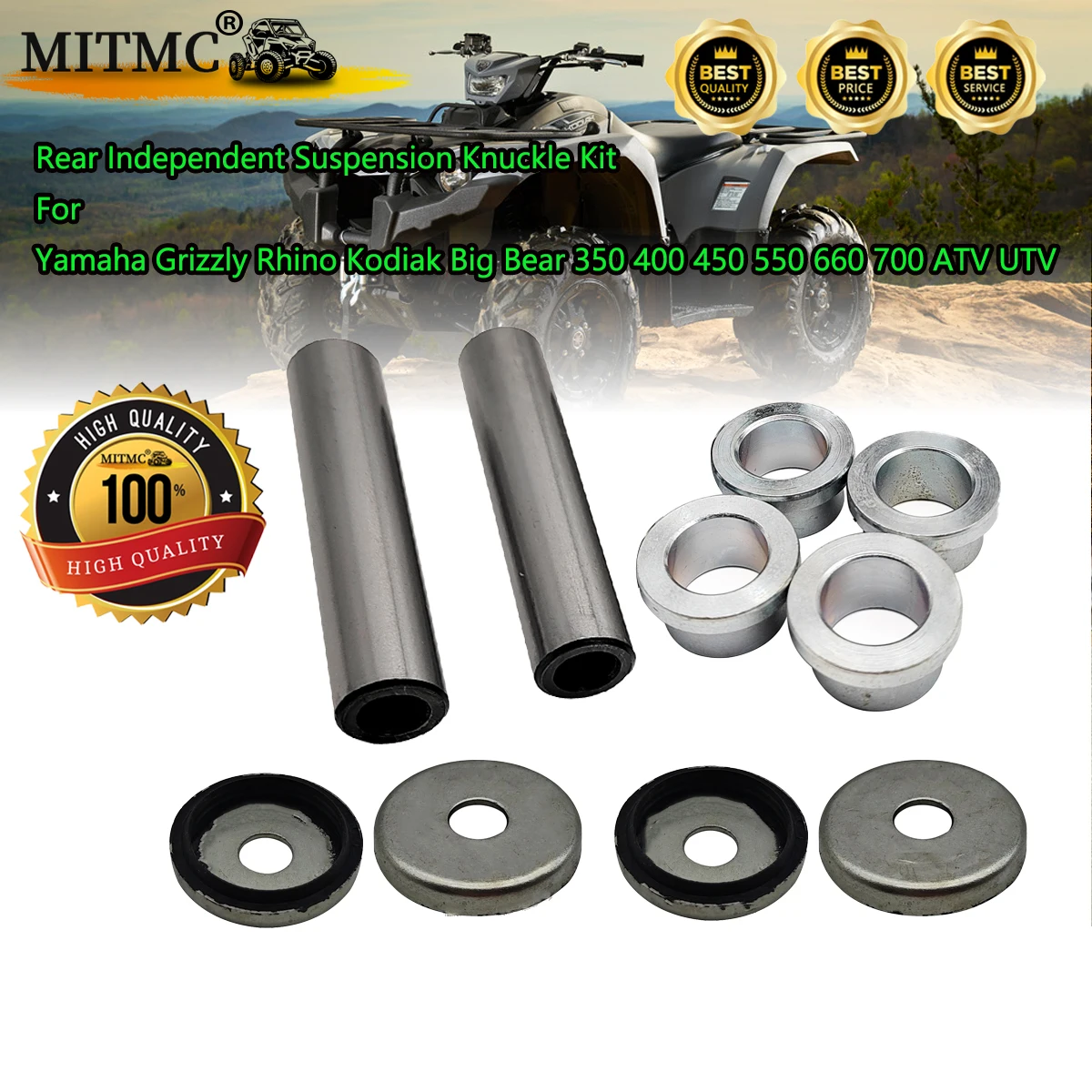 

Rear Independent Suspension Knuckle Kit For Yamaha Grizzly Rhino Kodiak Big Bear 350 400 450 550 660 700 ATV UTV 2002-2024