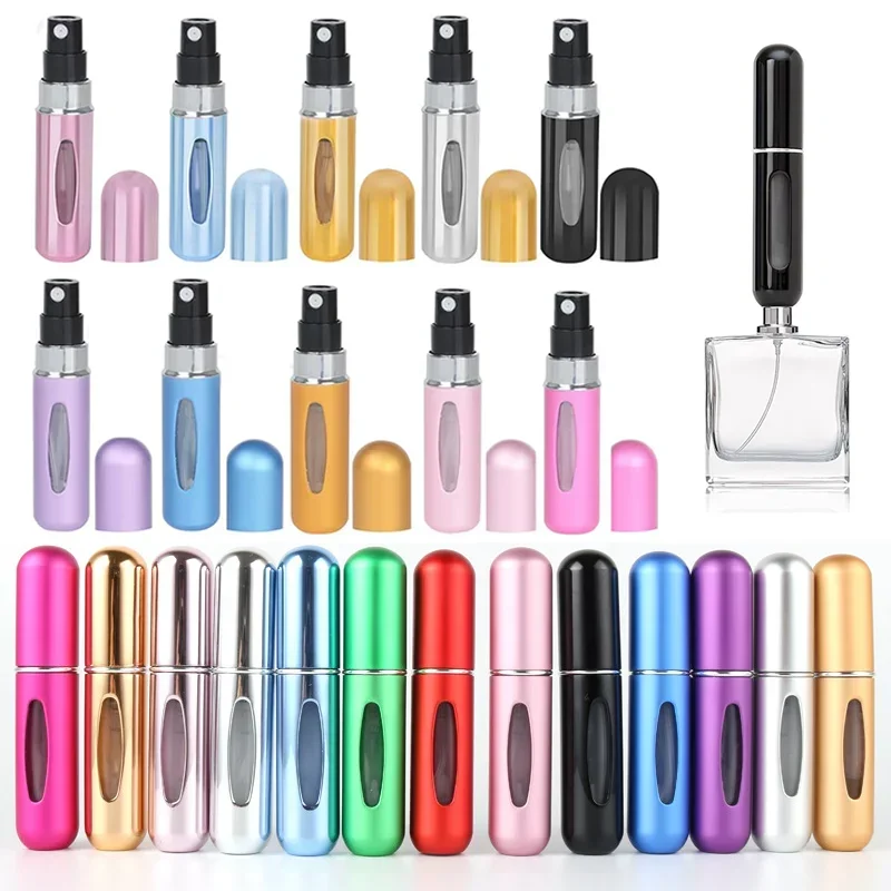 

100pcs 5ml Travel Mini Refillable Perfume Bottles Atomizer Portable Spray Bottles Leakproof Refill Dispensers Pump Transfer Tool