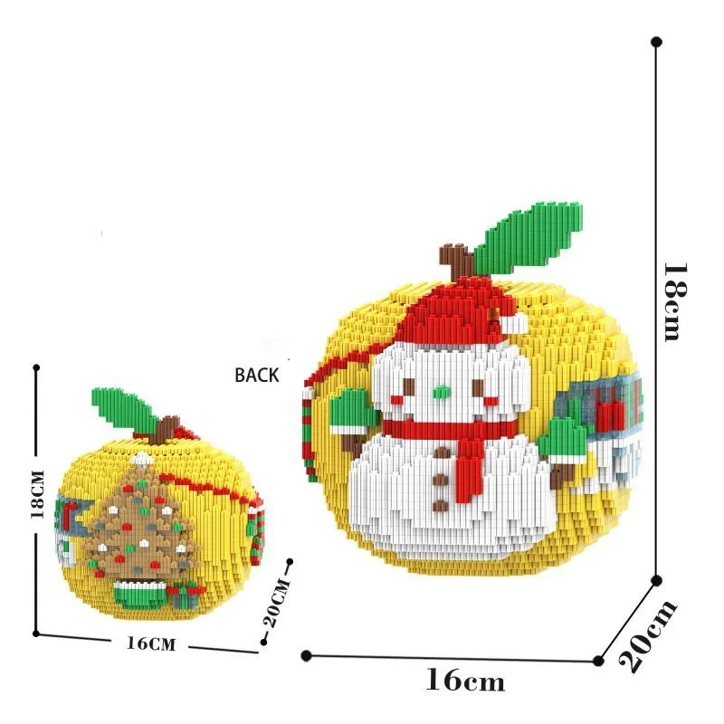 Décennie s de construction de bricolage de pomme rayonnante pour parents et enfants, cadeau d'assemblage de puzzle, or vert, haute difficulté de stockage, réveillon de Noël, 18cm