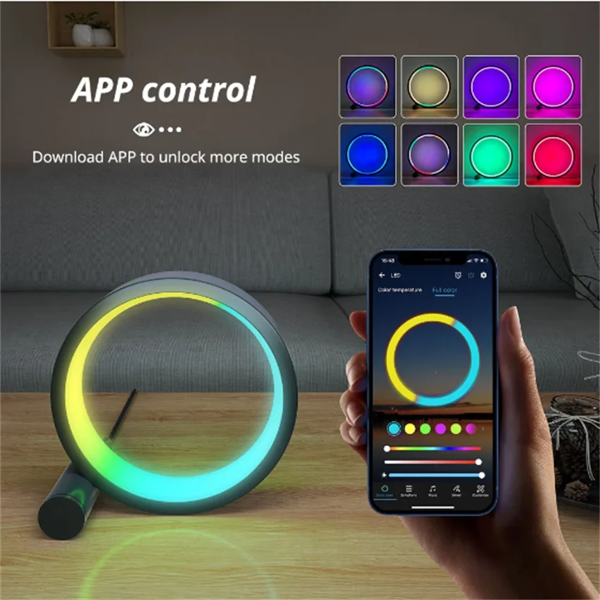 Smart LED RGB Night Light Desktop Atmosphere Desk Lamp APP Control camera da letto comodino decorazione adatta per sala giochi