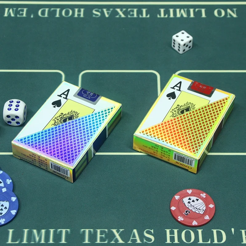 

PVC Plastic Laser Texas Hold'em Large Character Wide Card Double-sided Frosted Waterproof Poker Card Gambling Entertainment Part