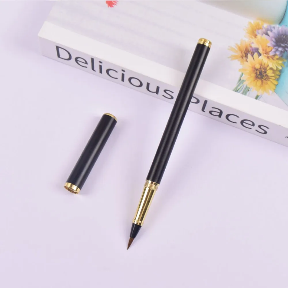 

Красочная ручка для рисования каллиграфии, быстросохнущая ручка с китайской кистью, металлические многоразовые чернила, чернильные ручки для каллиграфии