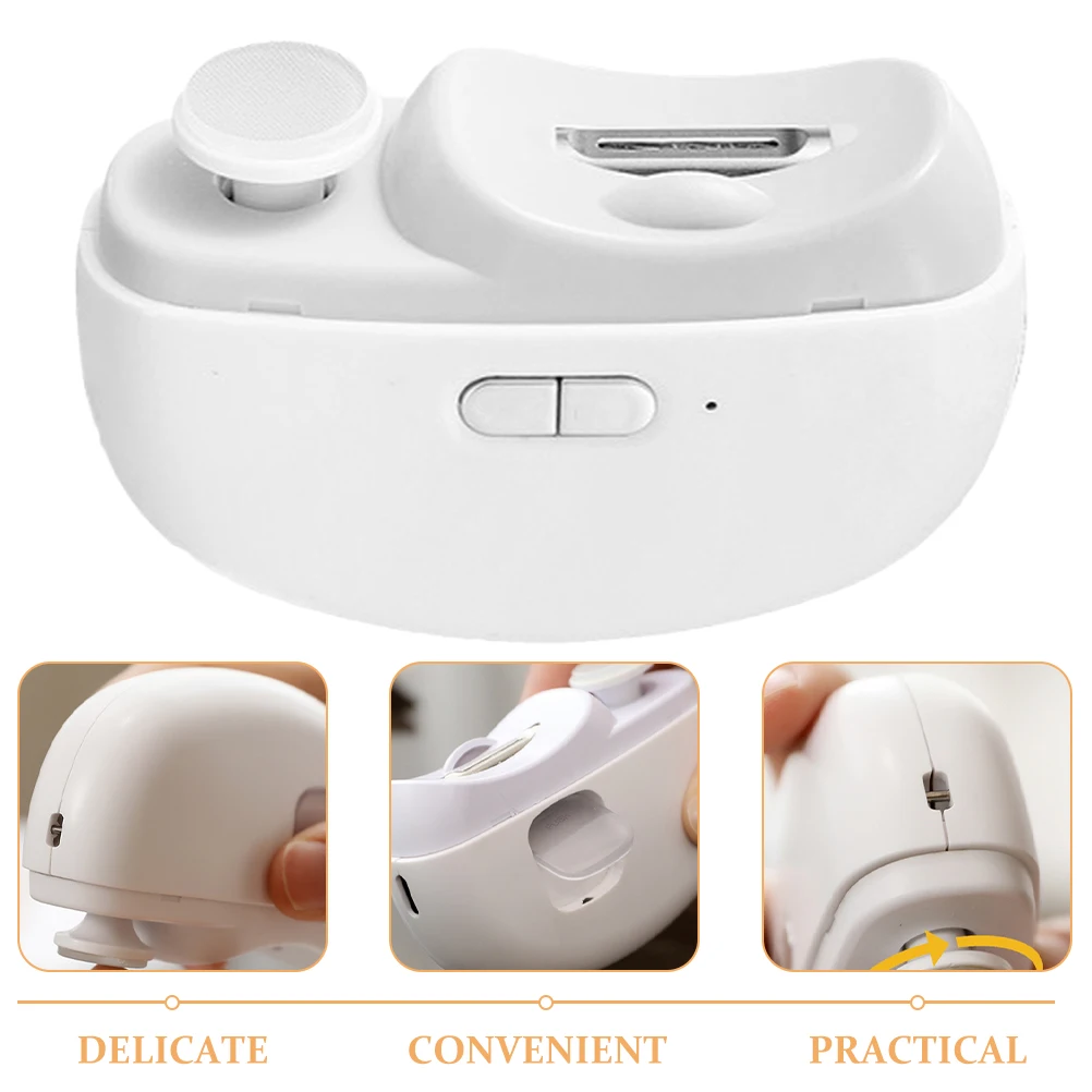 

2 in 1 Electric Nail Clipper for Adults Elderly Light Portable White Small Size Automatic Fingernail Trimmer Safe