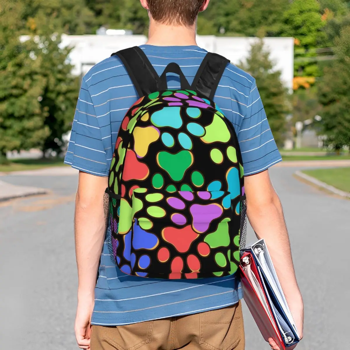 

Colorful Chic Dog Paw Pattern Backpack Student BookBag Children School Bag Computer Shoulder Bags for Boys Girls