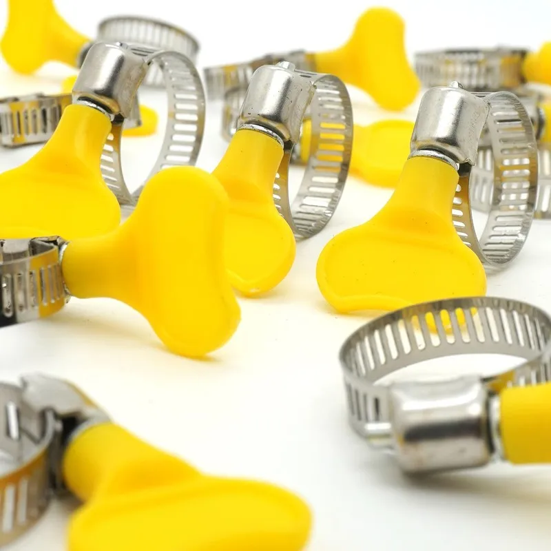 32-44mm Handle Pipe Clamps 8 pcs, Stainless Steel Material, Adjustable Handle Lever, for Home Water Pipe Fixing