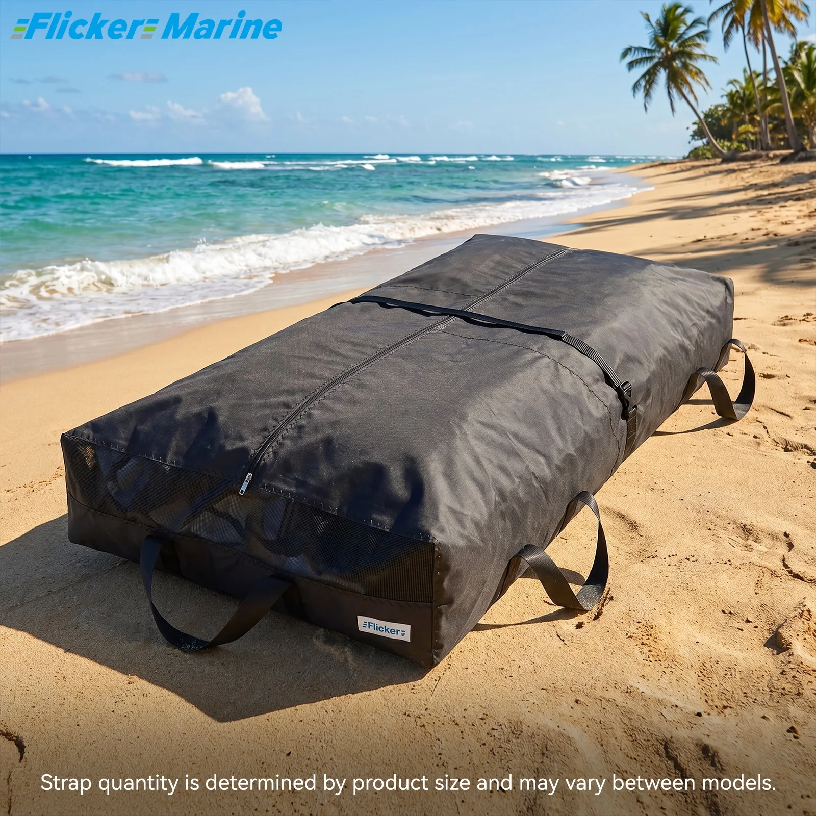 FLICKER MARINE Long Mainsail Sail Bag Multi Size Polyester UV Resistant Durable Reinforced Stitching Sailboat Storage Bag