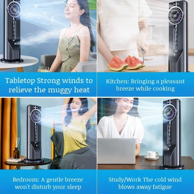 Home Silent Desktop Cooling Fan USB Charging Humidification Energy Saving Air Conditioning Fan