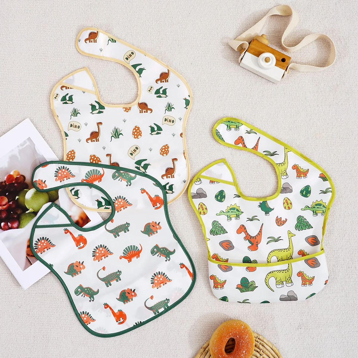 

Новый комплект из 3 предметов, водонепроницаемый детский нагрудник без рукавов для кормления, модный чехол для всего тела, ткань для отрыжки новорожденных