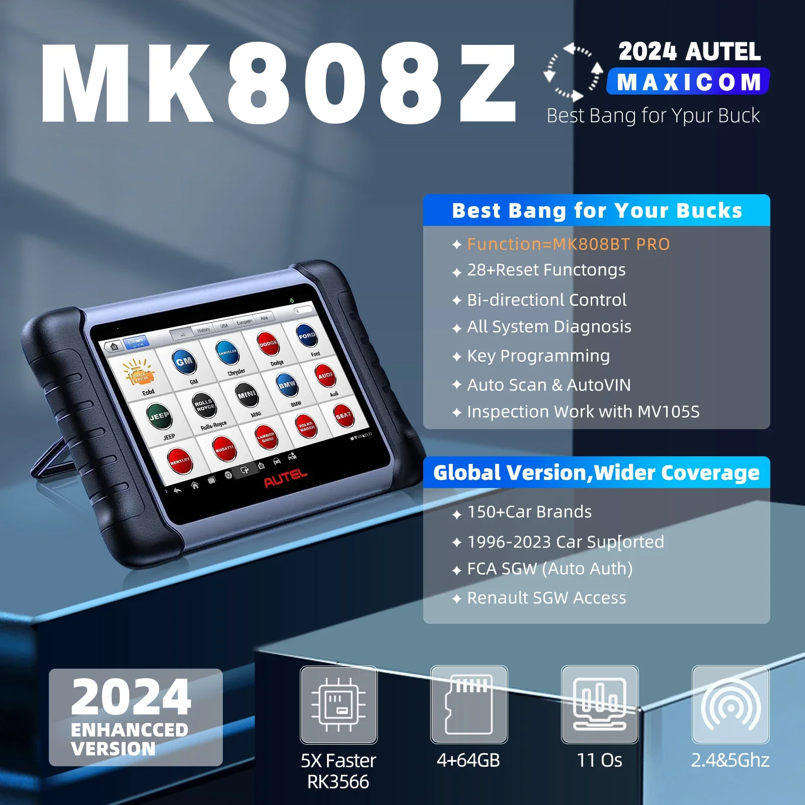 Automotive Scanner Diagnostic Tool Autel MaxiCOM MK808S KIT Full System Scanner Full Set MK808Z Car Diagnostic Scanner Tool