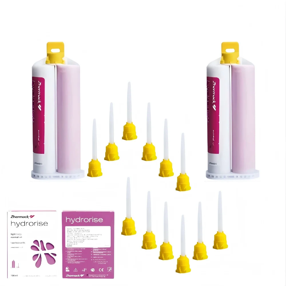 

Hydrorise Light Body Normal Set: Гипергидрофильный А-силиконовый оттискной материал для высокоточной реставрации, картриджи 50 мл