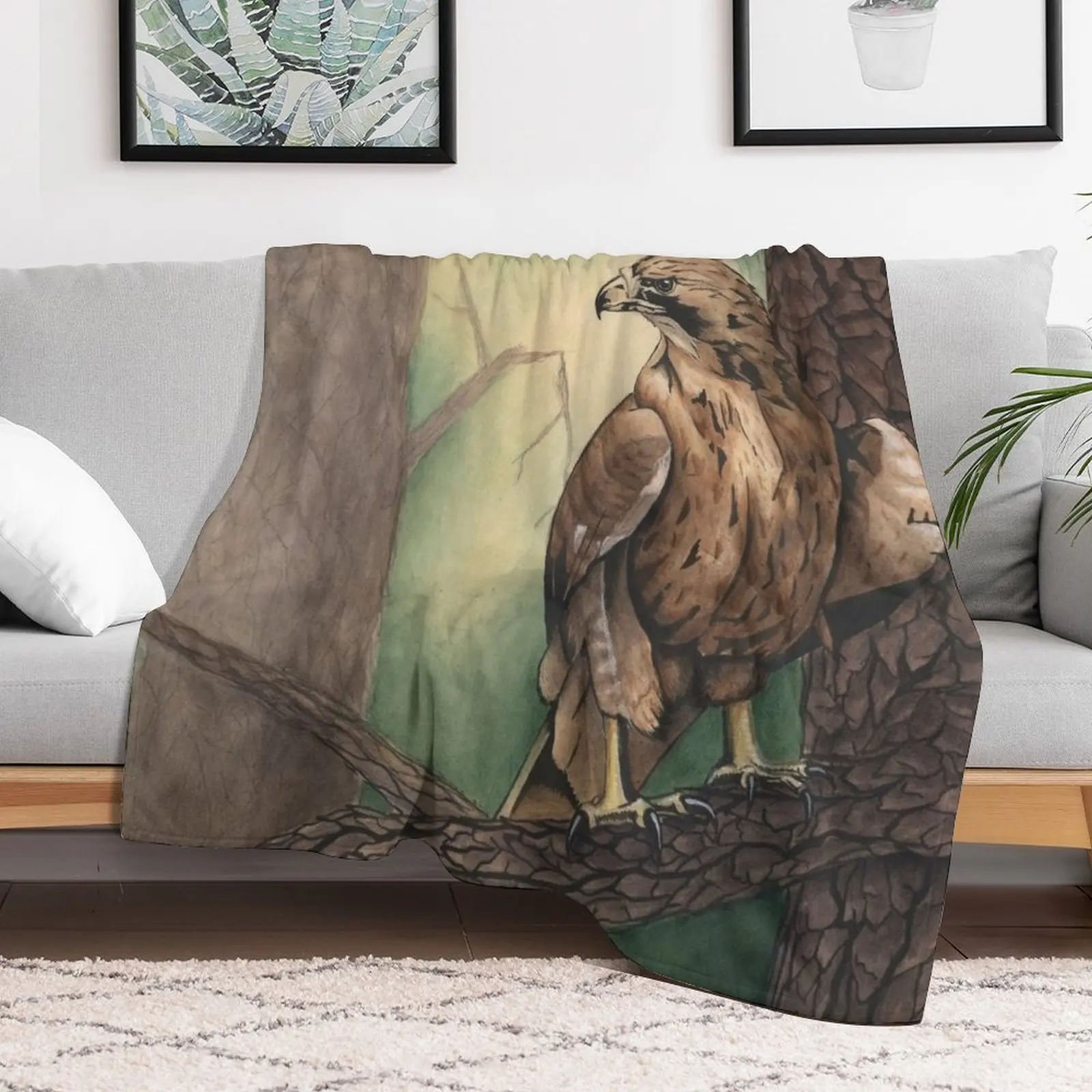 Red Tailed Hawk Throw Blanket