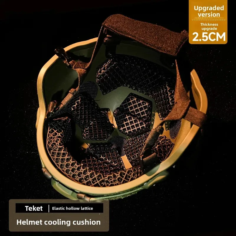 Тактический шлем с 3D-печатной полимерной подкладкой из сотового материала, толщиной 2,5 см, дышащий и комфортный для занятий спортом на открытом воздухе, высокоэластичный