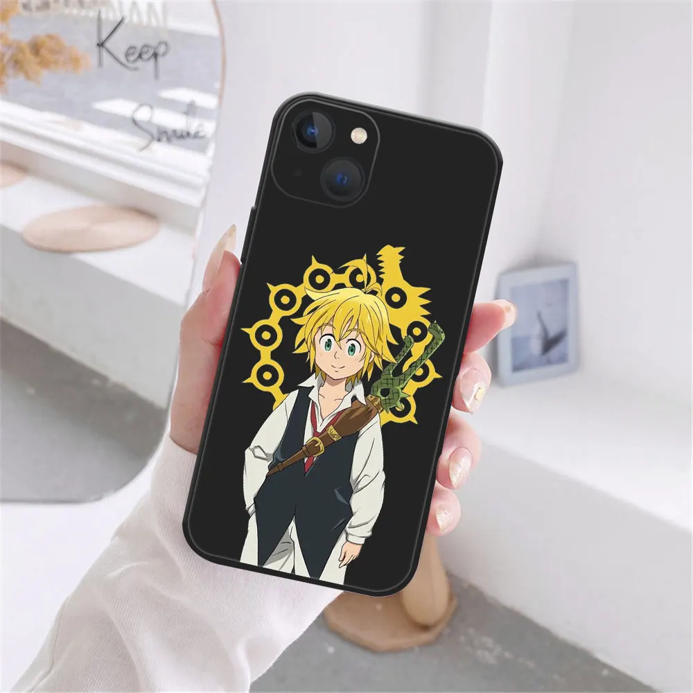 Hot anime Seven Deadly Sins Meliodas Phone Case For iPhone 11 12 13 Pro Max X XR XS MAX X 8 7 Plus 13Mini Black Soft TPU case