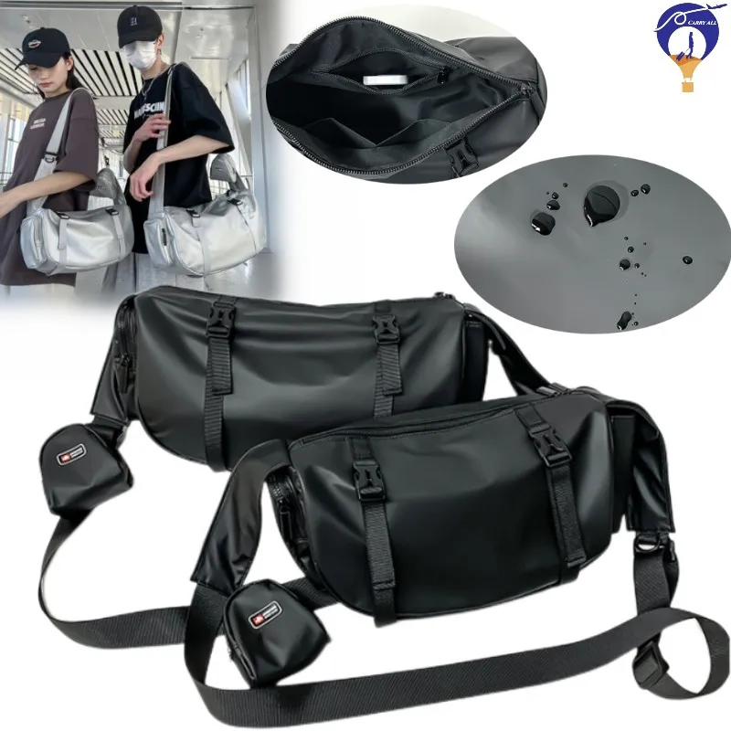 Korean Style Minimalist Crossbody Bags,Large Capacity Waterproof Stylish Oxford Cloth Tote for Couples,Travel Storage Pouch