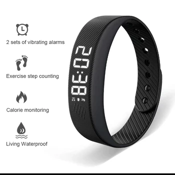 Smart Bracelet LED Digital Vibration Alarm Wrist Waterproof Smart Clock Smartband With Running Pedometer Monitor Smart Band 1