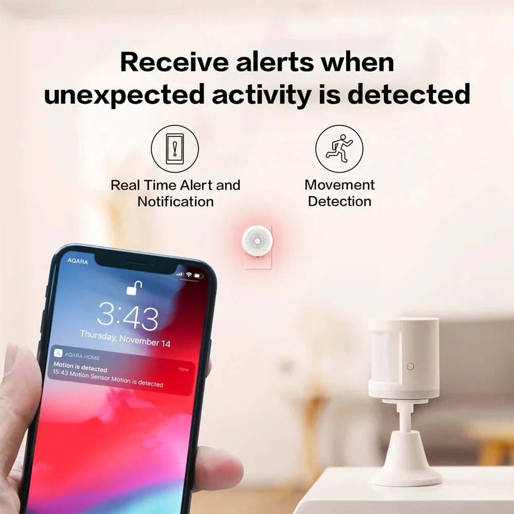 Aqara Human Body Sensor Smart body Movement Motion Sensor Wireless ZigBee Connection works with Gateway hub Mi home