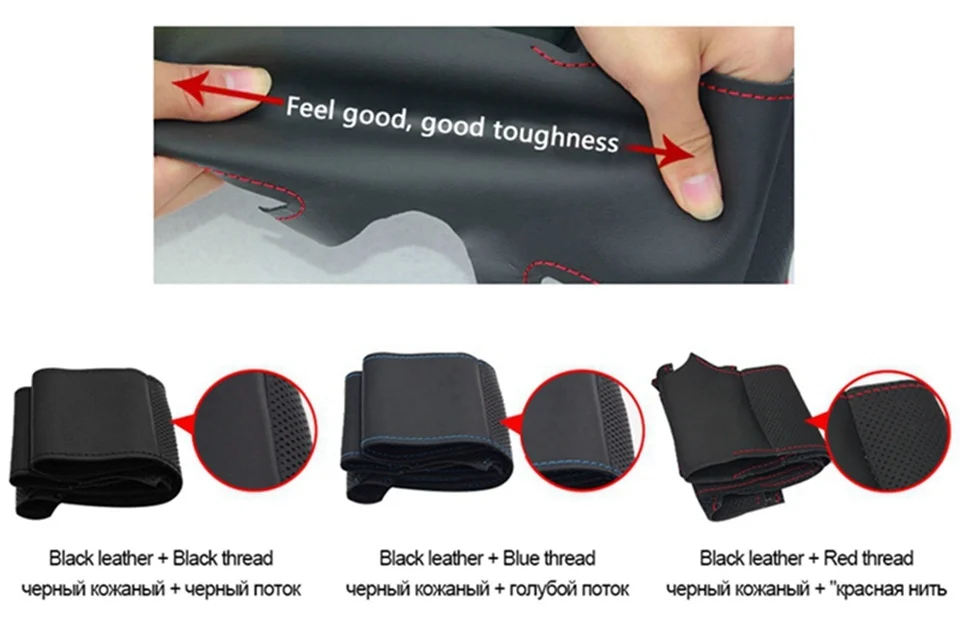 Autozubehör Handgenähter schwarzer atmungsaktiver weicher Wildleder-Lenkradbezug für Tesla Model 3 Model Y 2017-2023 – Detail 3