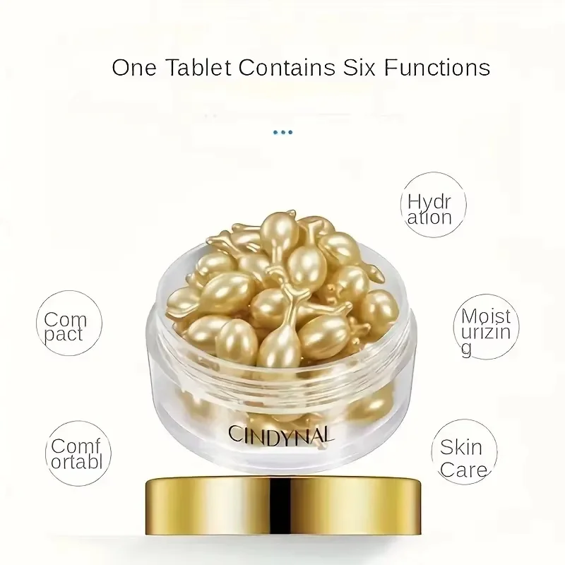 Capsule Essence Cream, 1 Box Contains 30 Capsules, Hydrates and Moisturizes, Eliminates External Oiliness and Internal Dryness, Improves Facial Relaxation, Is Easy to Carry, Can Be Used at Any Time, a Must-Have for Travel
