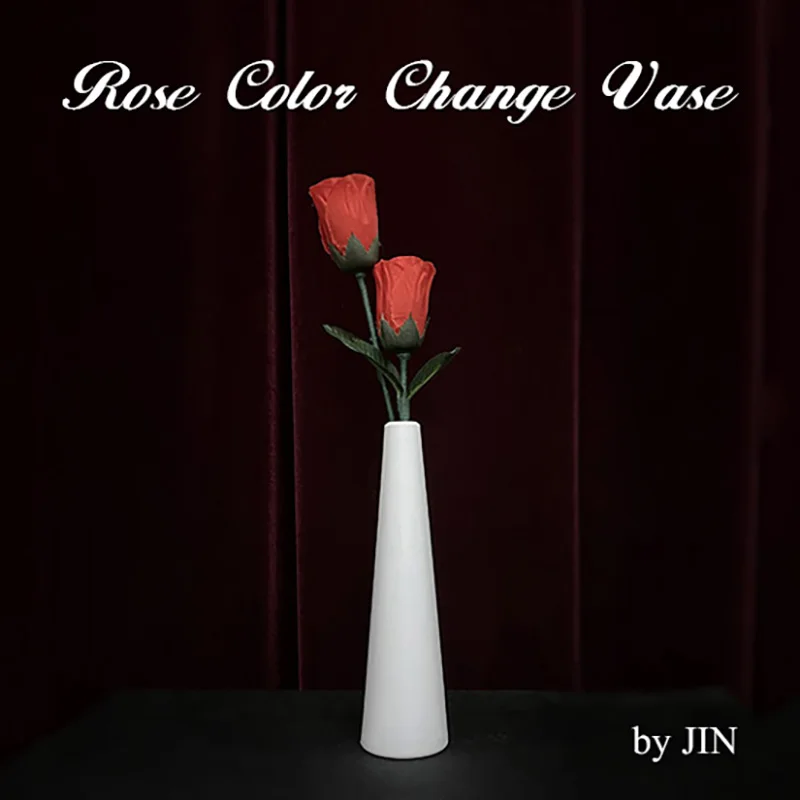 Rose Color Change Vase by JIN Magic Tricks Magician Stage Illusions Gimmicks Mentalism Props Flower Four Times Changes Magia