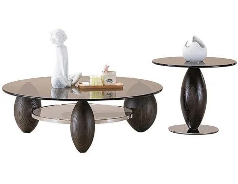 

#*Wabi-sabi/Japanisches/Skandi navis ches Glas Runder Couch tisch Set Hotel Villa Wohnzimmer Schwarzer Couch tisch