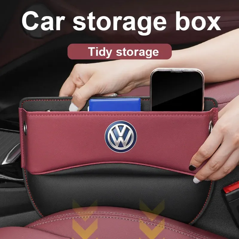 

Leather Car Seat Gap Filler Pockets Storage Box Gap Filler Seat Storage For Volkswagen VW Golf 7 Mk7 Polo Jetta Passat Tiguan