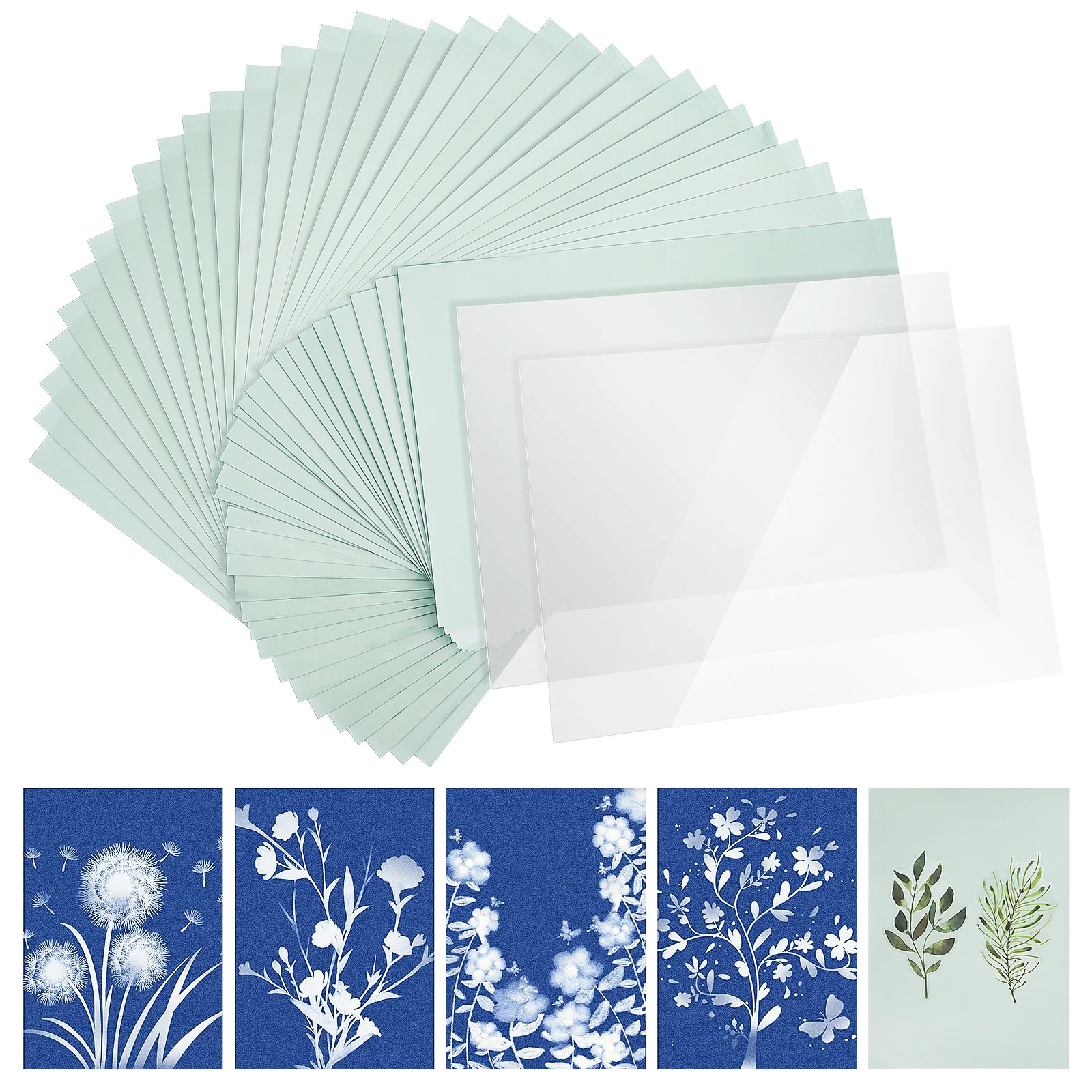 

1Set Sun Print Paper Kit Cyanotype DIY Material for Artistic Creations Uv Activated Paper for Drawing Illustration and DIY