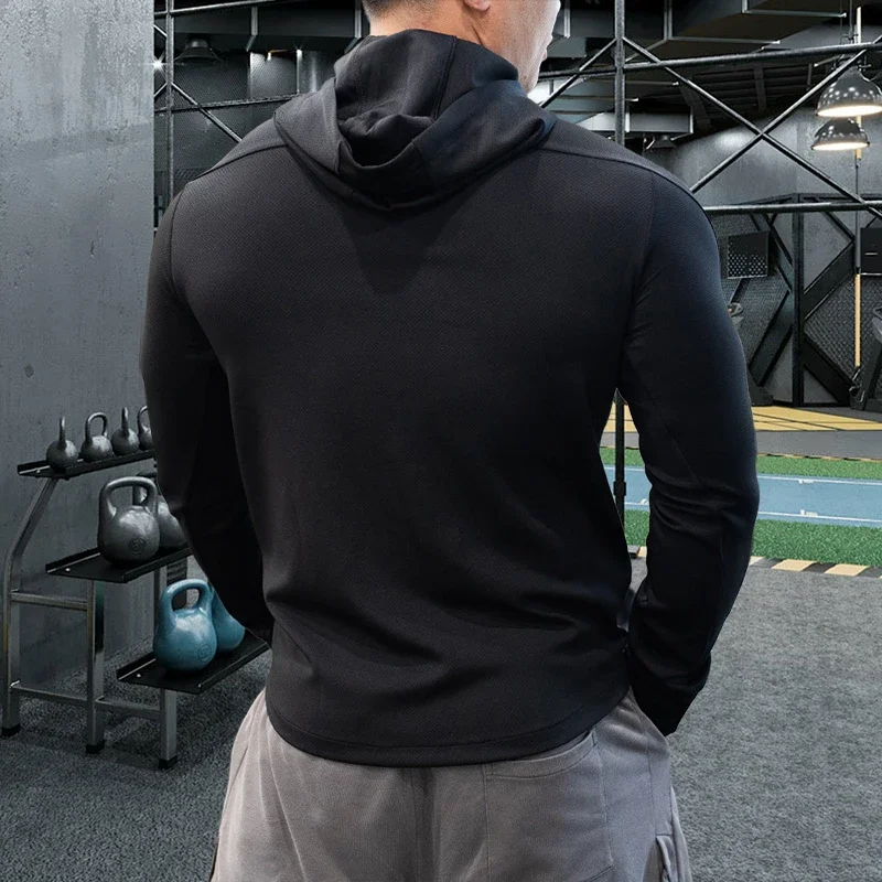 Sudaderas con capucha deportivas de alta calidad para hombre, chaqueta de marca superior para Fitness, gimnasio, correr, trotar, ropa deportiva,