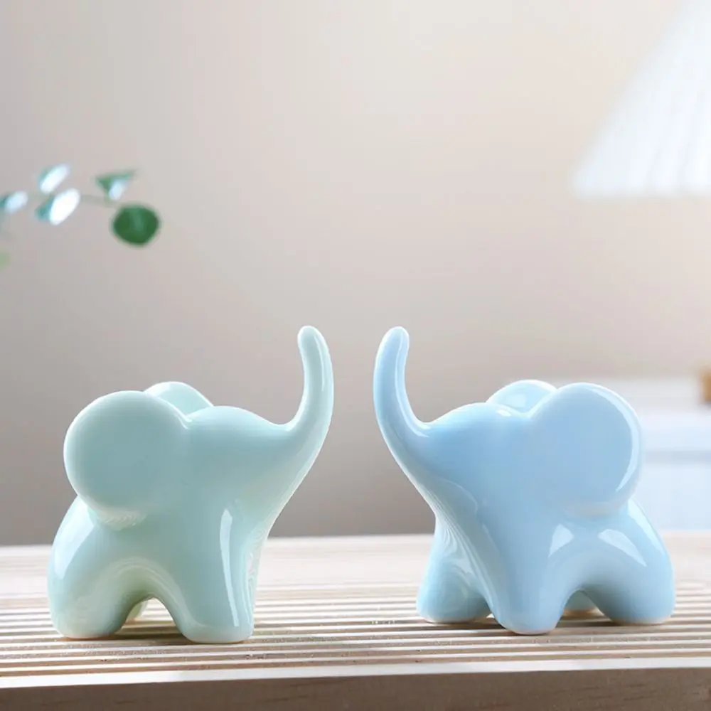 

Luxury Style Elephant Ceramics Crafts Model Modern Art Handmad Simulated Elephant Figurines Ornaments Creative Design