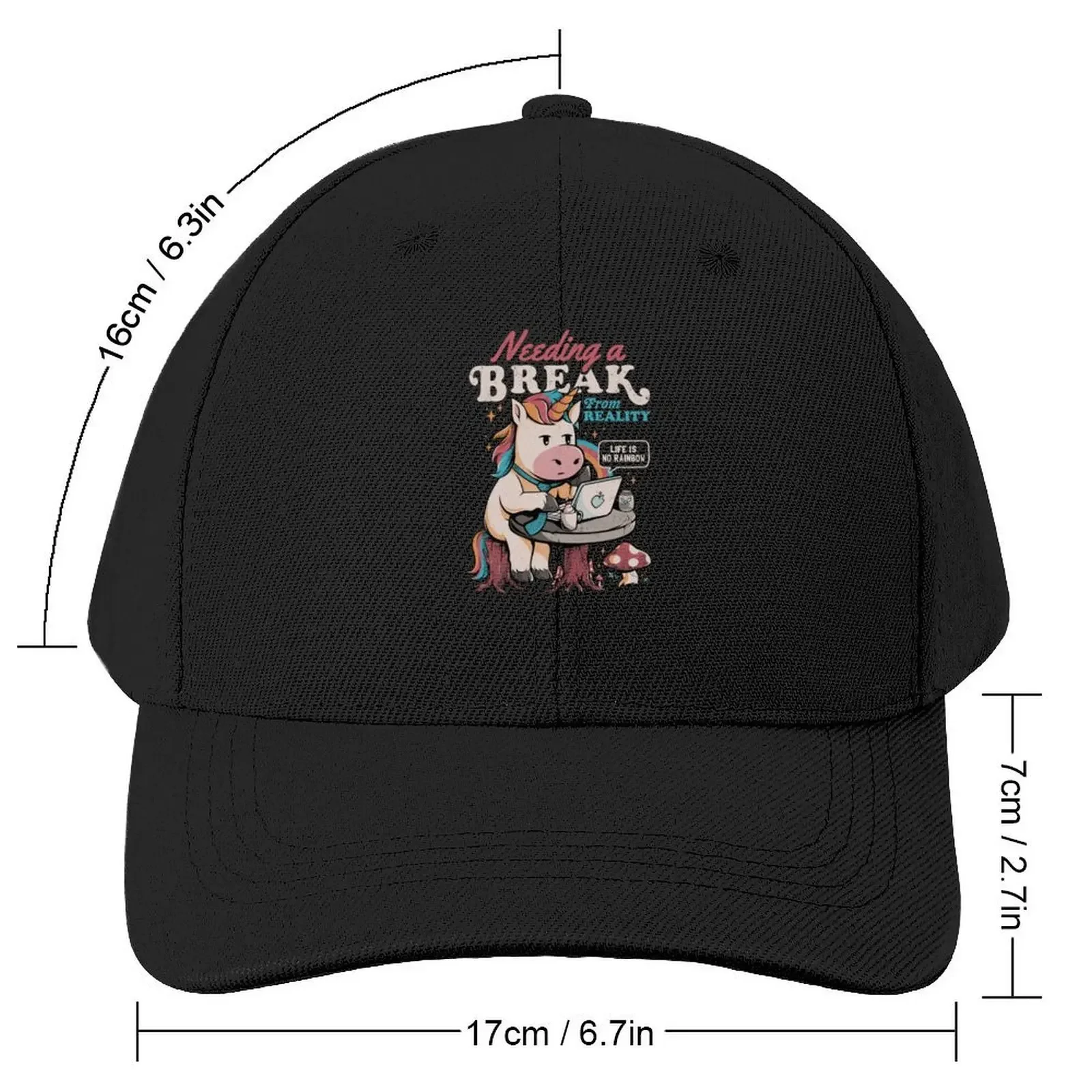 Needing a Break From Reality - Funny Unicorn Sarcasm Rainbow Gift Baseball Cap Streetwear Kids Hat fishing hat Girl'S Hats Men's