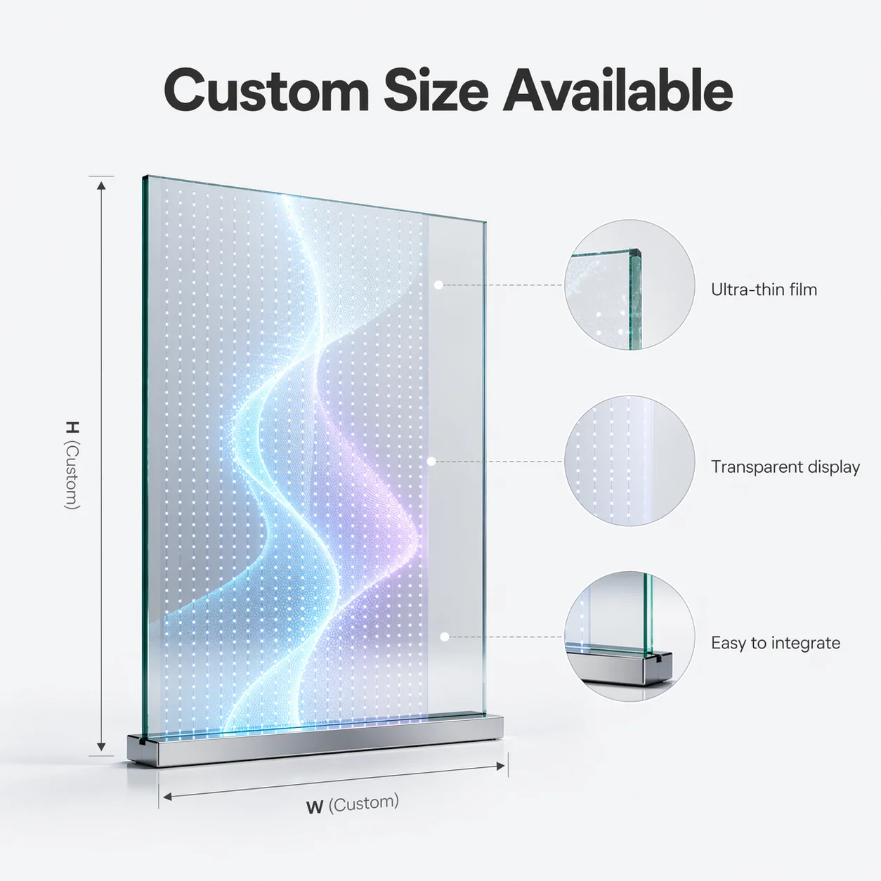 Hot Sale Transparent LED Crystal Film Display Flexible Adhesive LED Film Screen for Glass Window Retail Store