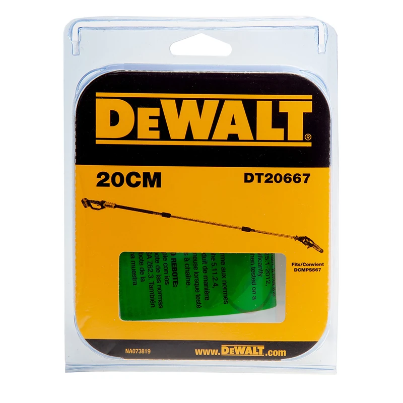 DEWALT DT20667 Pole Saw Chain 20CM Low Recoil Wear Resistant Optimized Oil Guide Chain Fits/Convient DCMPS567