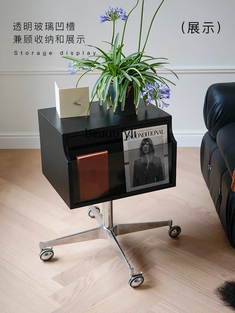/All solid wood bedside lift cabinet, sofa side few/vinyl record storage multi-function cabinet2003
