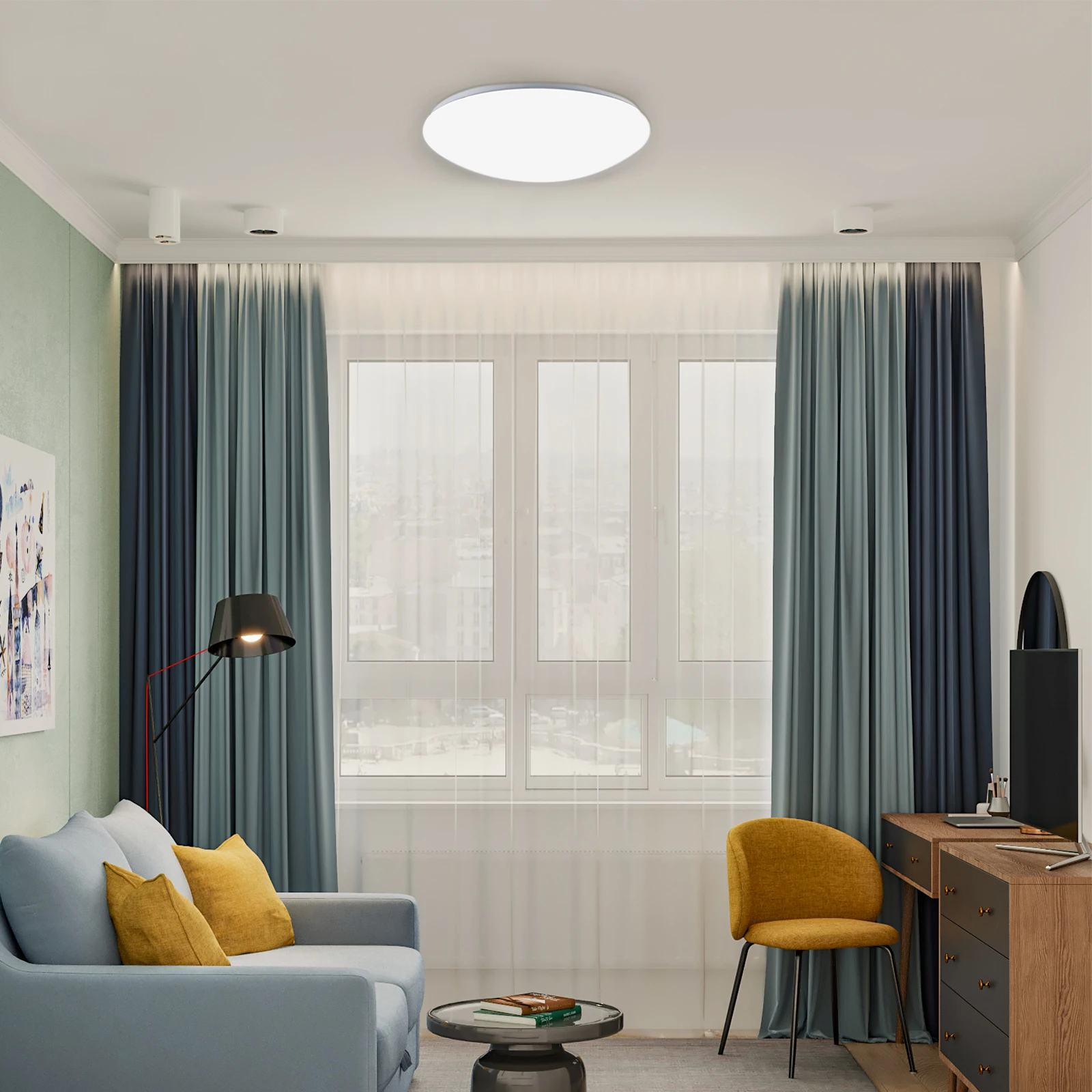 

Ceiling Lamp Shade Light Covers Flush Mount Replacement for Bedroom Bathroom Kitchen Office Plastic Easy Install Clean