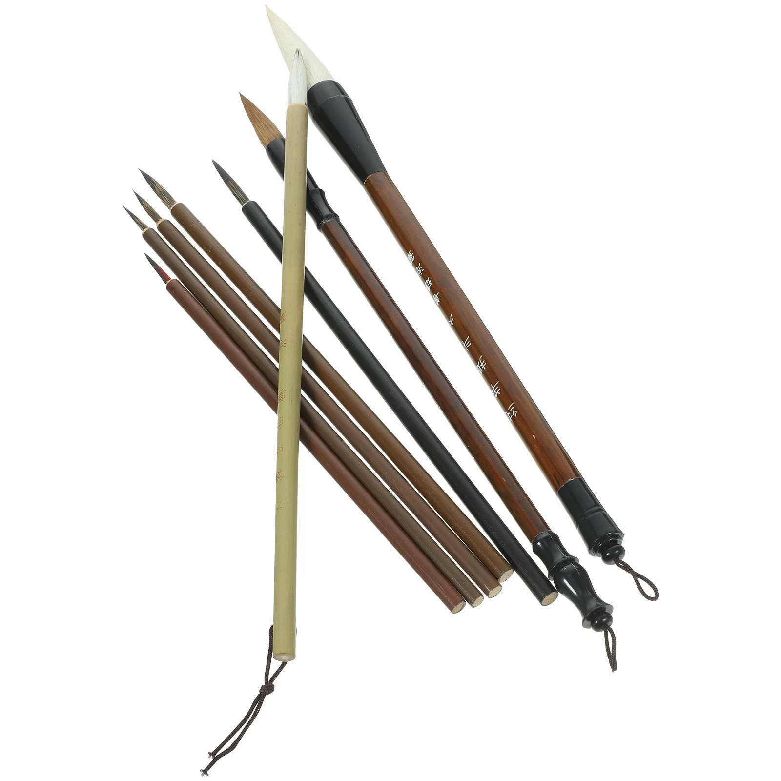 

10 Pieces Calligraphy Brush Set Wooden H Paint Pens Ergonomic Art School Travel Watercolor Practicing Accessories