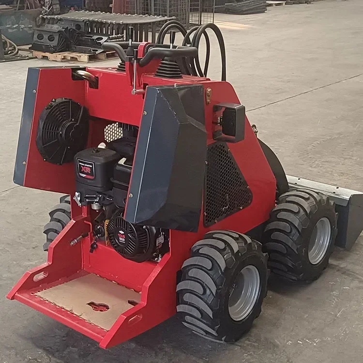 Mini Small Skid Steer Loader, Street Sweeper with Crawler Snow Cleaner