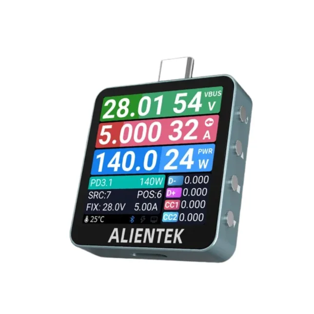 チップボード ALIENTEK C2 USB テスター デジタル電圧計 充電電力検出器 PD3.2 バッテリーテスター 急速充電検出 CNC 金属
