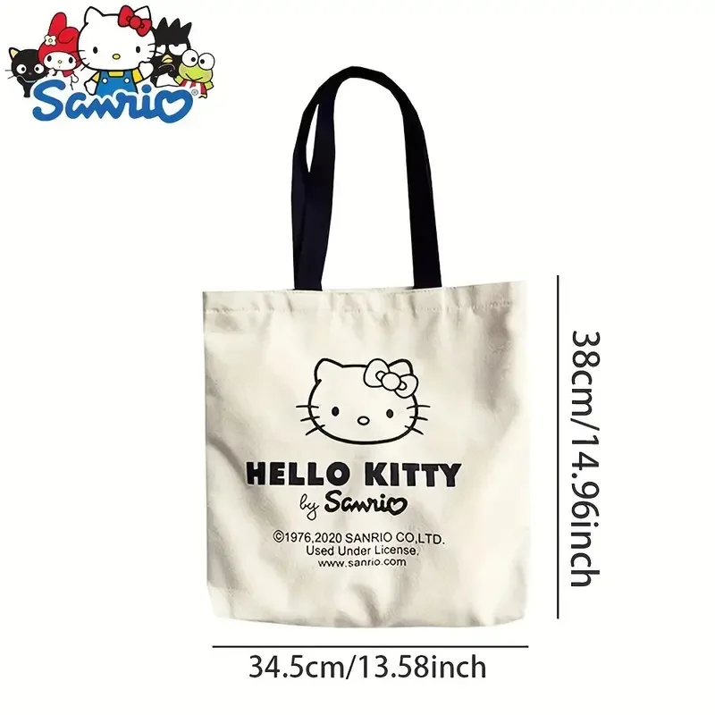 Torebka Sanrio hello kitty płócienna torba na ramię dziewczynka duża torba pojemność przechowywania moda torba na ramię na zakupy prezent dla