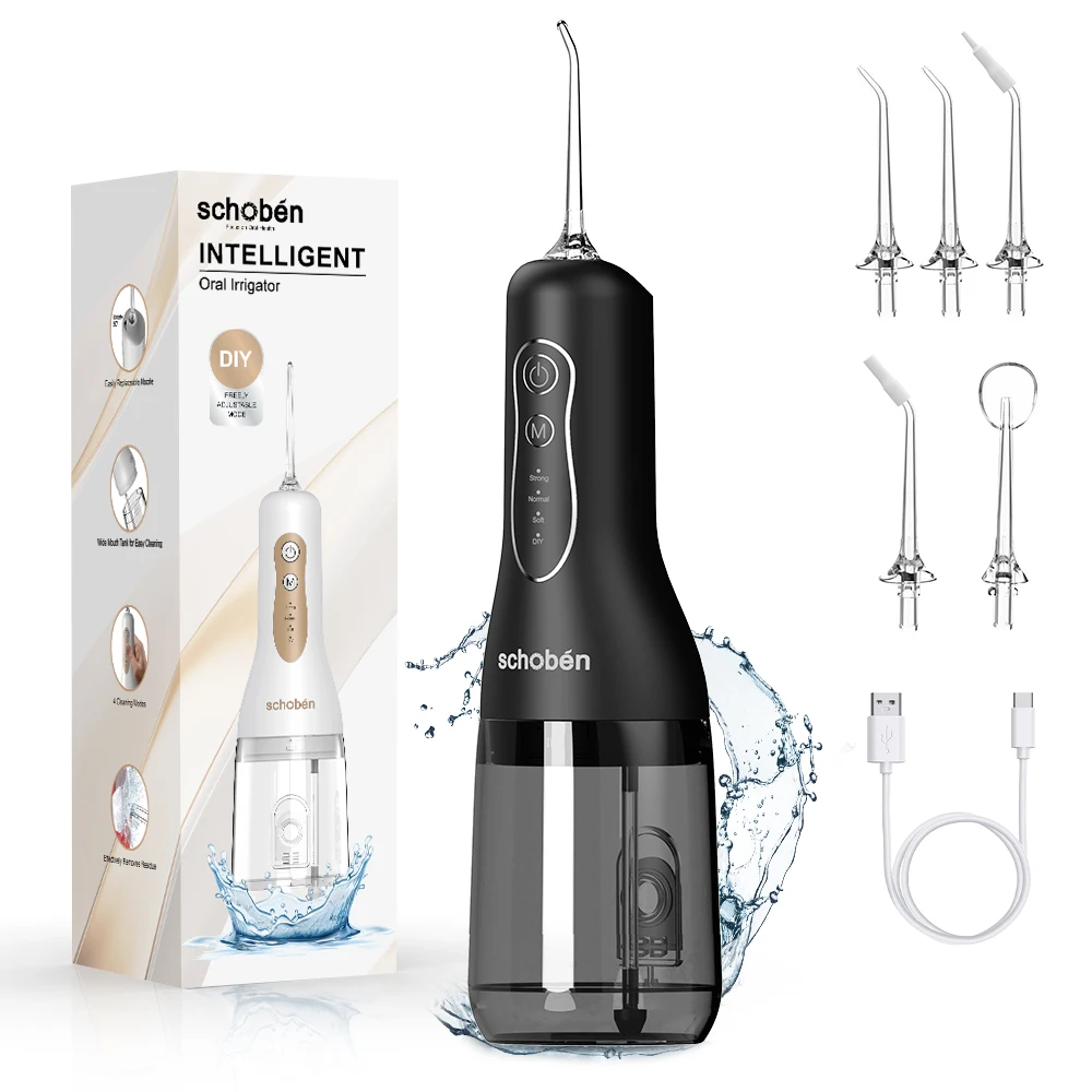 

Фильтр для воды: портативный беспроводной ирригатор для полости рта, 4 режима, 5 насадок, зарядка через USB, улучшенная емкость резервуара для воды.