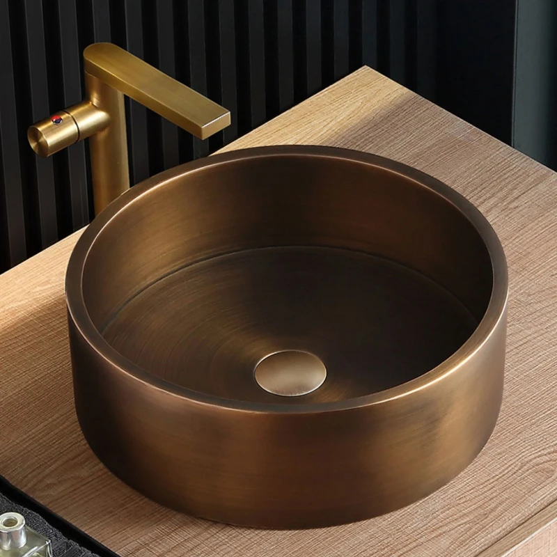 Xigang Ancient Copper Stainless Steel Wash Basin KTV Bathroom Wash Basin Platform, Pot Wine