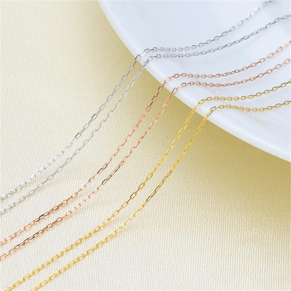 

DIY Pearl Accessories G18K Gold O-shaped Chain Cross Chain Yellow Gold, White Gold, Rose Gold Necklace, Necklace Flash Chain