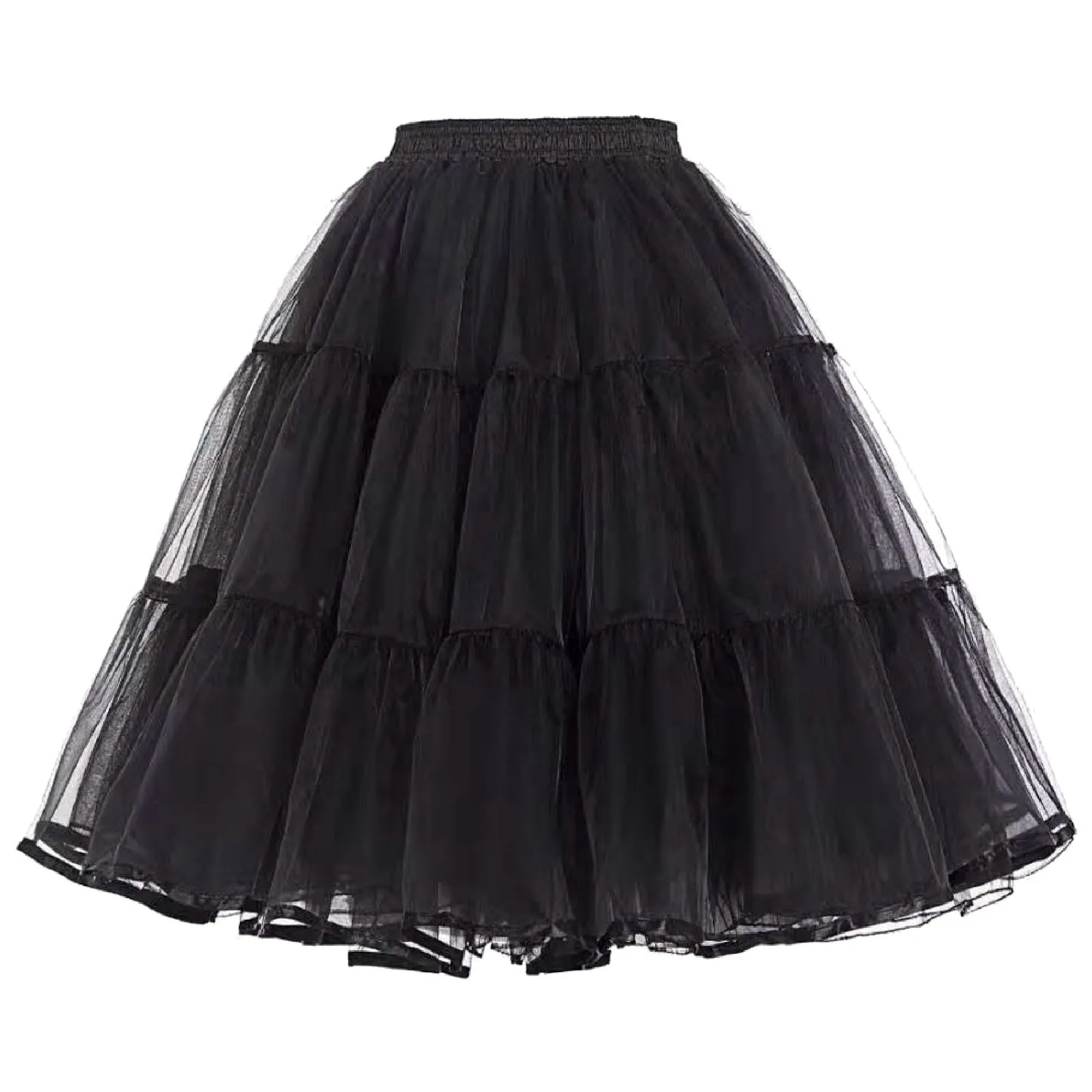 

New Black Fluffy Pettiskirt Tulle Tutu Underskirt Women Ball Dancewear Gown Tutu Skirt Sweet Lolita Gauze Boneless Short Skirt